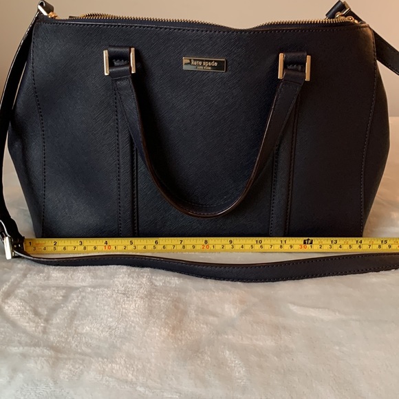 Beautiful Navy Blue Kate Spade ♠️ Crosshatch Satchel - Picture 9 of 10